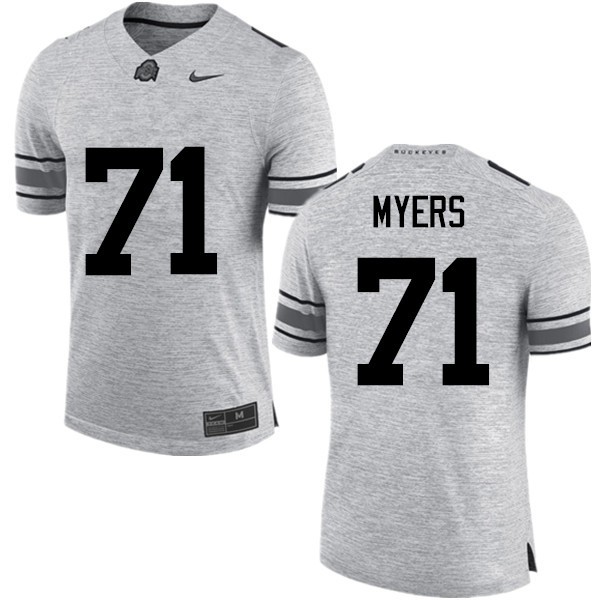 Ohio State Buckeyes #71 Josh Myers Men Football Jersey Gray OSU77609